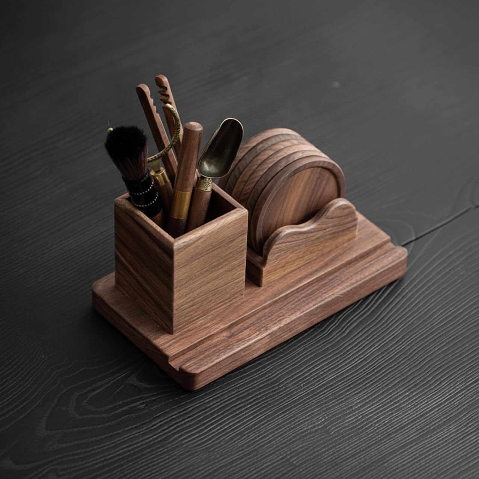 Industrial Coasters Organizador de Té Soporte para Posavasos Posavasos de Mad Construcción Base Rectangular Adecuado para del Té Oficina Escritorio Hogar