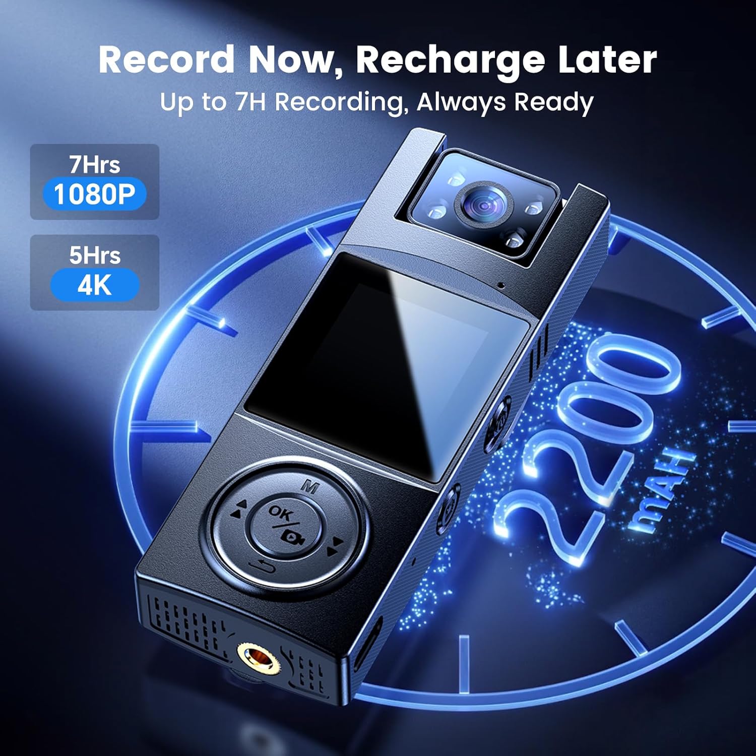 BOBLOV A23Pro Body Camera battery life and charging details