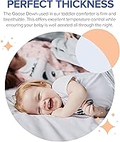 Vista 2 de Continental Bedding Edredón para niños pequeños, relleno de edredón 100% de plumón de ganso blanco, manta de dormir con funda de algodón, se adapta