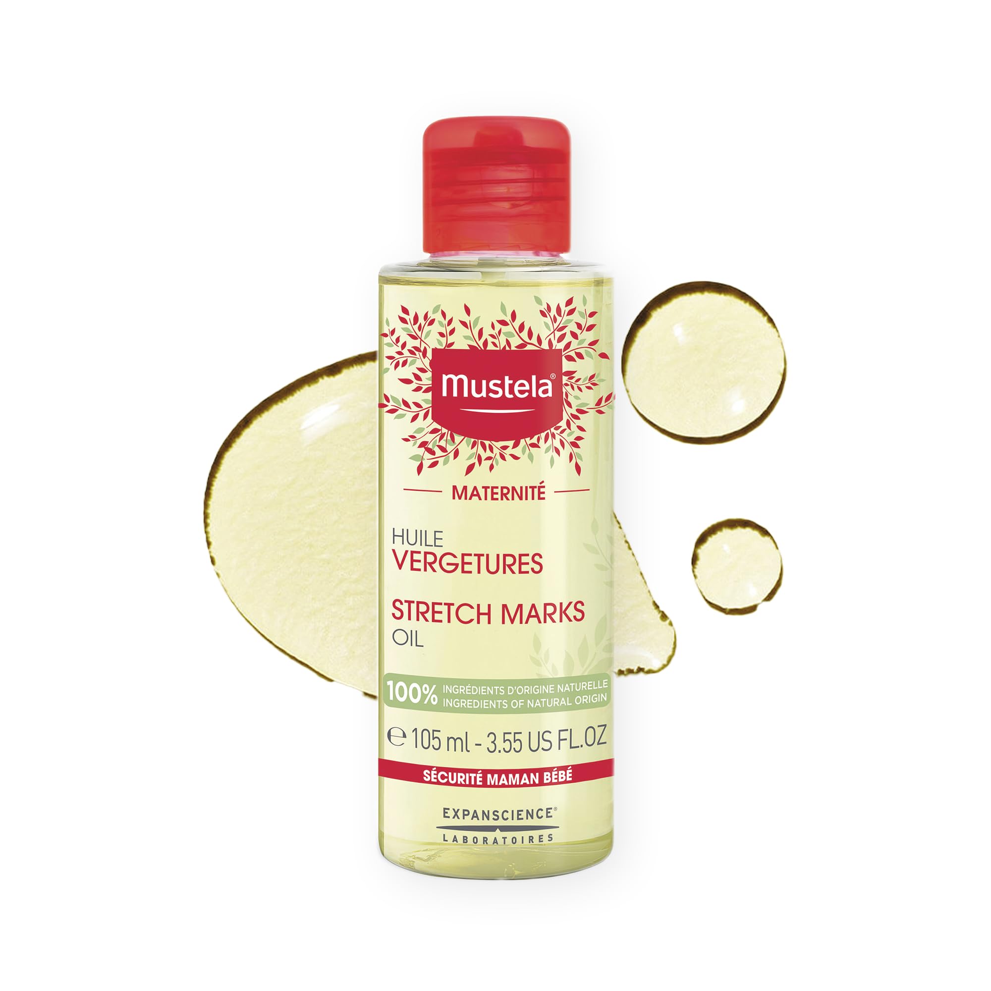 Photo 1 of Mustela Maternity Stretch Marks Oil - Natural Pregnancy Skincare Belly Massage Oil with Vitamin E, Avocado, Maracuja & Sunflower Oil - EWG Verified & Fragrance Free - 3.55 fl. oz.