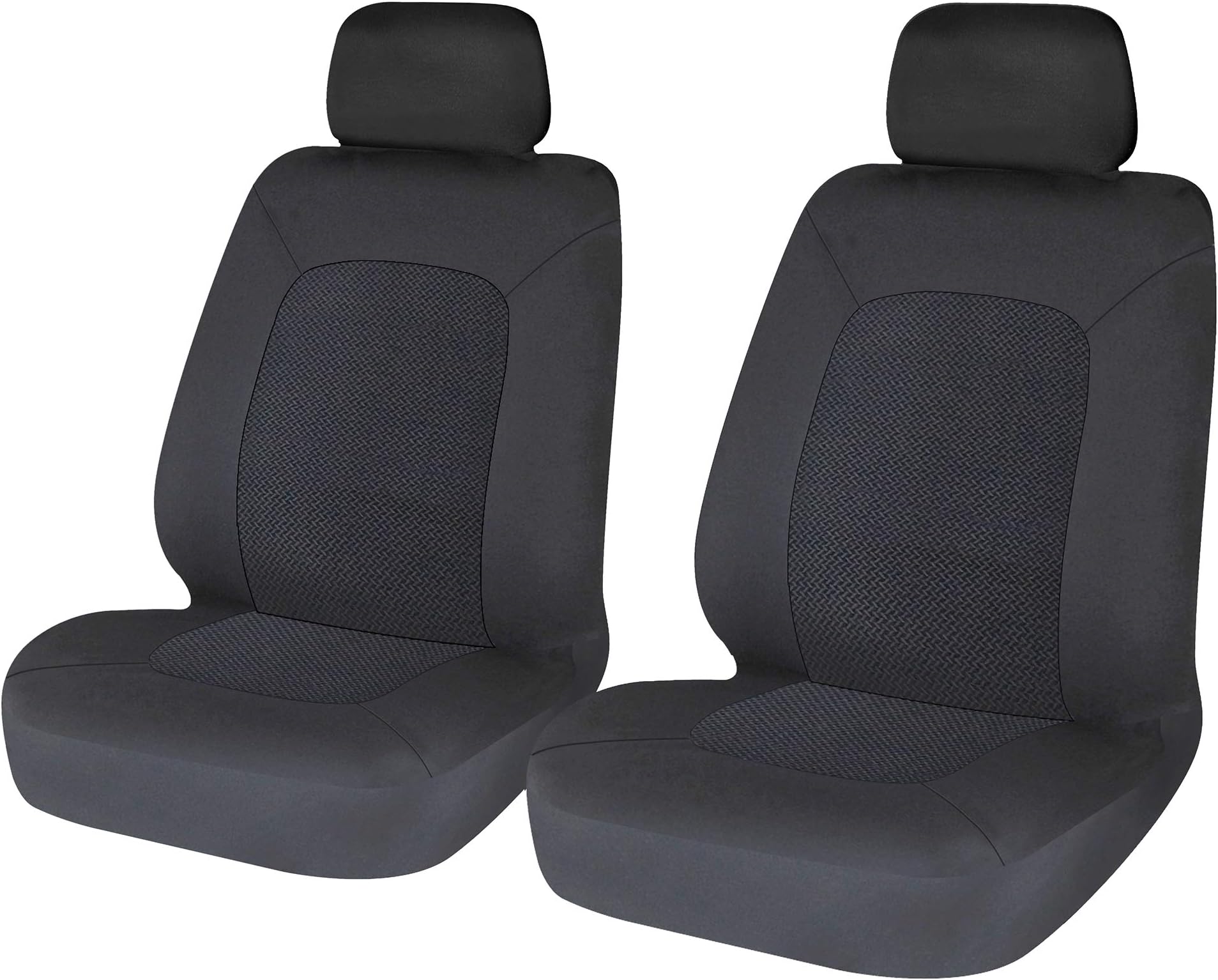 Sakura SS5401 Universal Fit Car/Van Seat Covers – Pair Of Front Car Seat Protectors, Durable Fabric Interior Protection, Easy Installation, Washable Black.