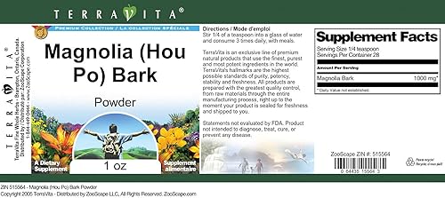 Miniatura 3 de Magnolia (Hou Po) Polvo de corteza (1 oz, ZIN 515564)