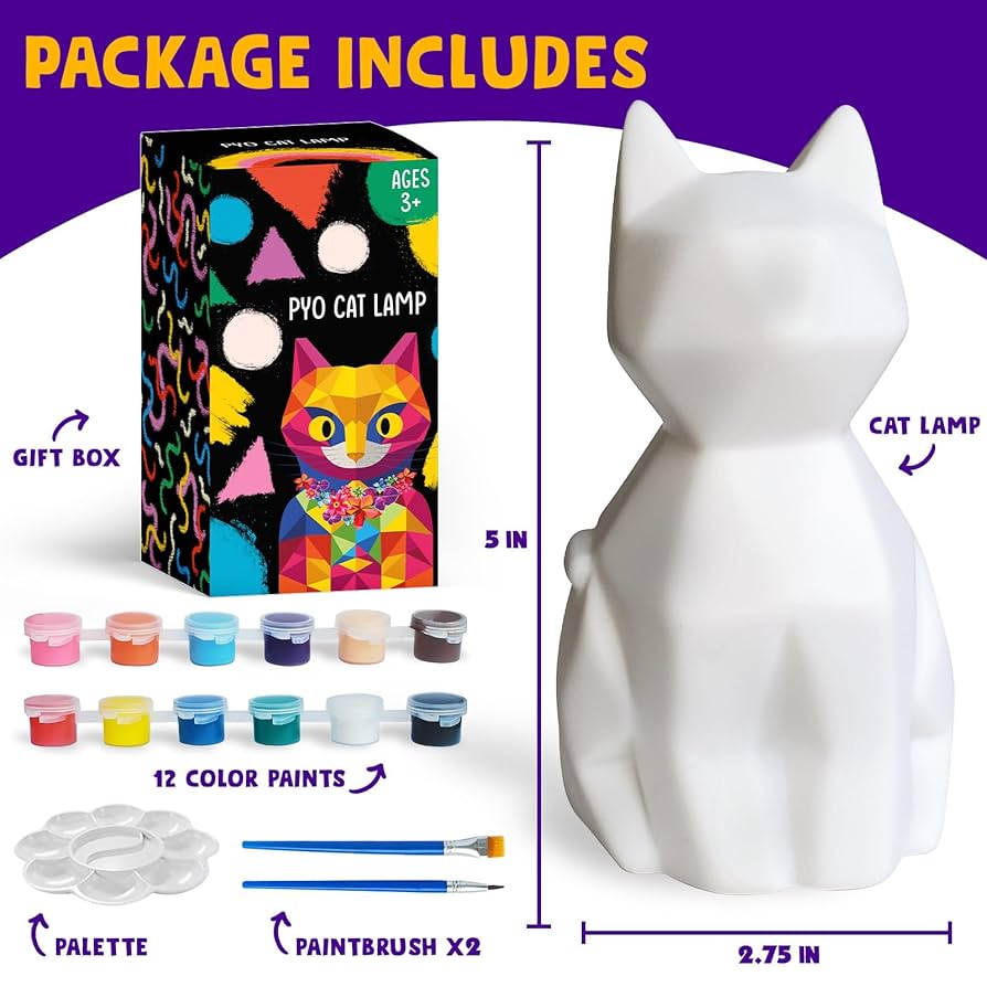 Amazon.co.jp: Goodyking Paint Your Own Cat Lamp Kit DIY