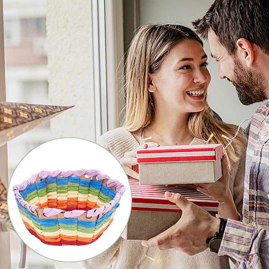 Basket Weaving Kit FREEBLOSS 12 Set 6 Colors Basket Making Kit For Beginners Creative Woven Bowl Raffia Basket Arts And Crafts Projects With Video Tutorial Easter Basket Activities For Easter Eggs Cardboard