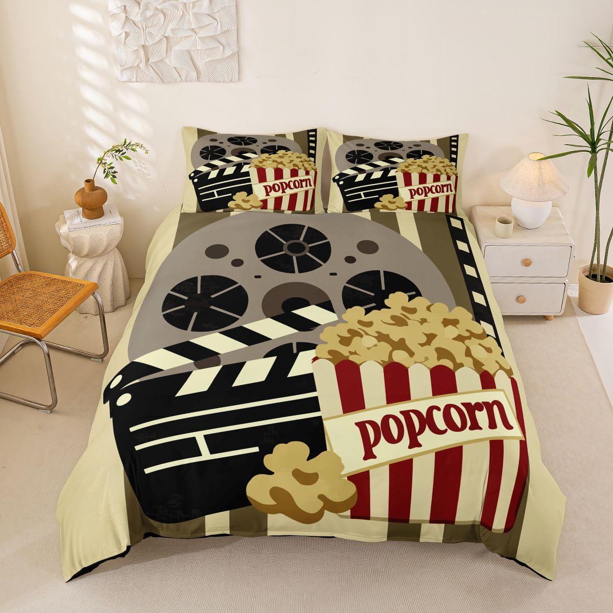 Housse de couette popcorn 200x200 pour remplacer le linge de lit enfant usé