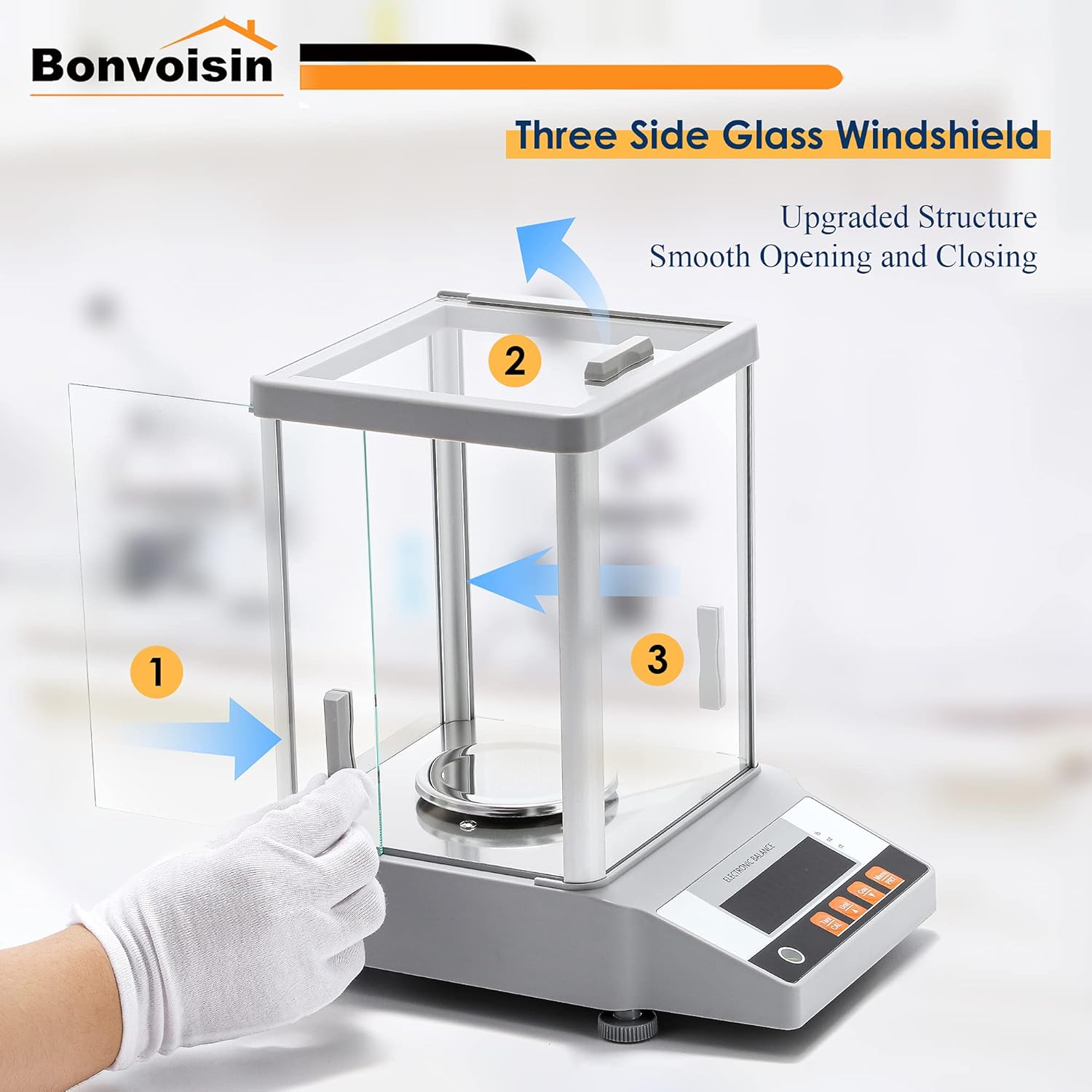 Bonvoisin Lab Analytical Balance Rechargeable Precision Scale 300g 1mg Electronic Lab Scale with RS232 Interface&Lithium Battery (300g, 0.001g): Industrial & Scientific