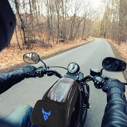Miniatura 3 de Bolsa de tanque de motocicleta magnética, soporte para teléfono alforja, impermeable pantalla táctil bolsa para teléfono bicicletas, mochila de