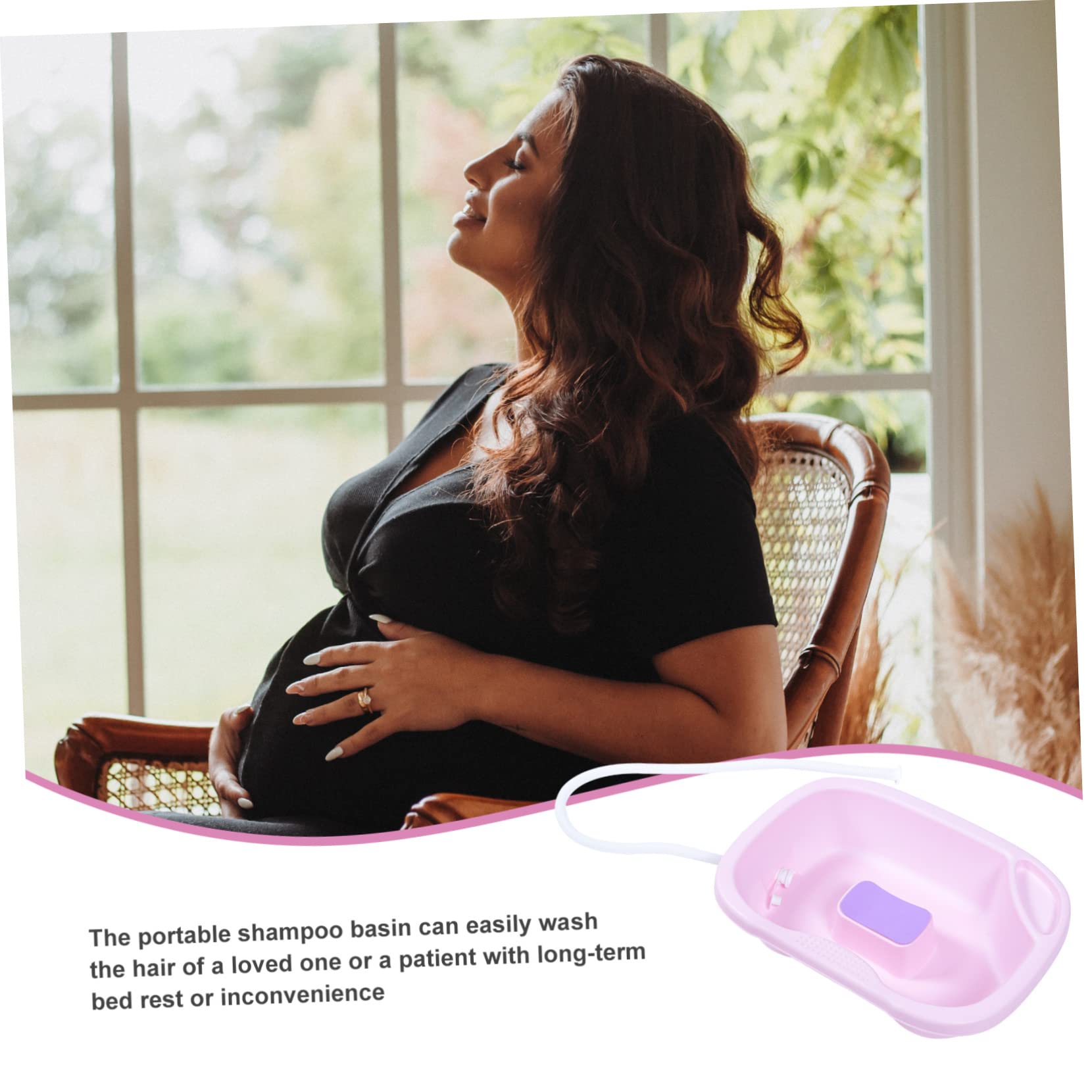 BUTIFULSIC Flat Lay Shampoo Basin Hair Wash Rinser for Bed Portable Shampoo Bowl for Hair Washing Wash Bin Portable Hair Washing Tray for Bedridden Portable Bedside Shower Wash Hair Basin Pp