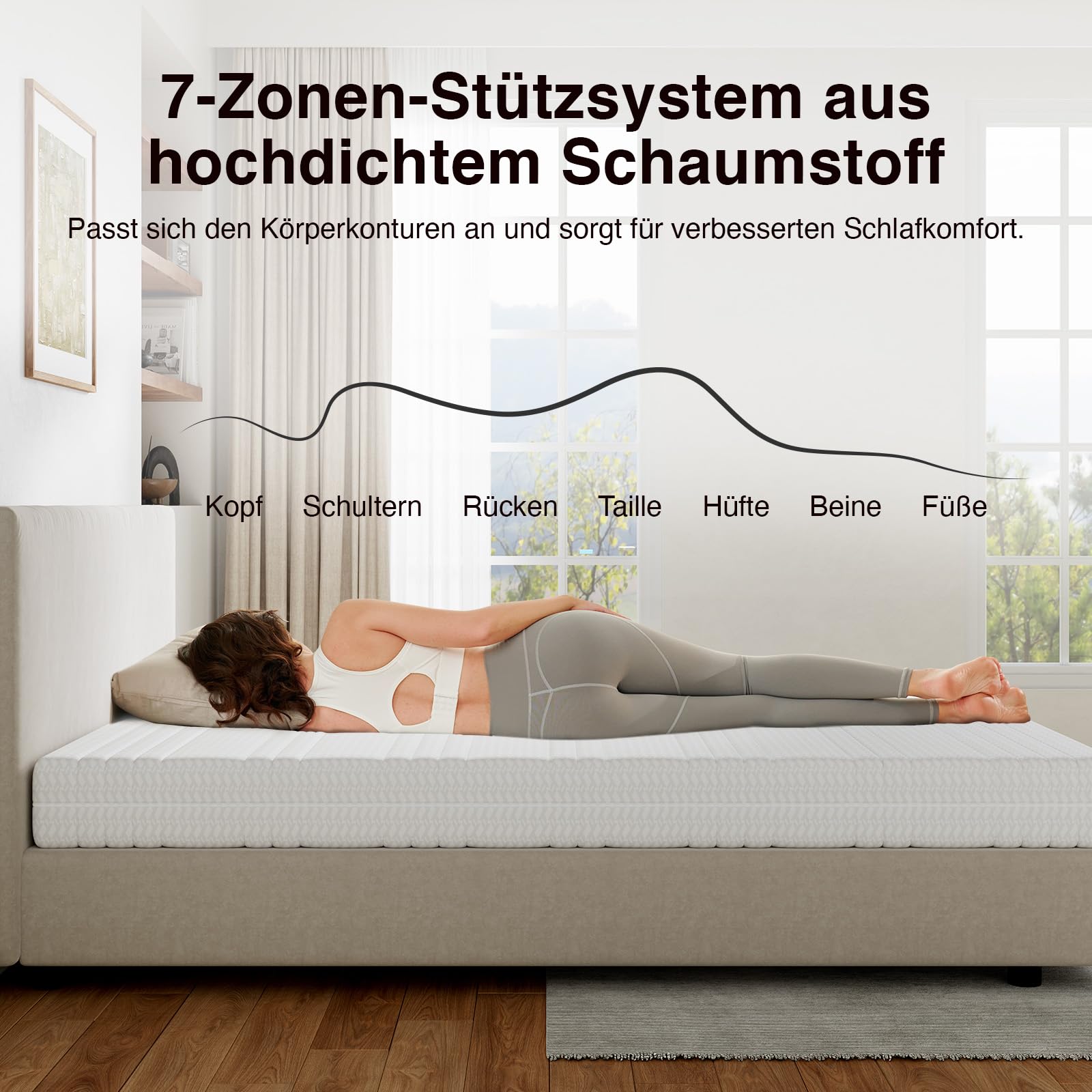 Novilla Matratze H3/H4 7-Zonen Kaltschaummatratze 140x200 | Verschiedene Größen & Höhen | Atmungsaktiver Bezug bei 60° Waschbar | Öko-Tex & CertiPUR-US Zertifiziert | Rollmatratze 18 cm