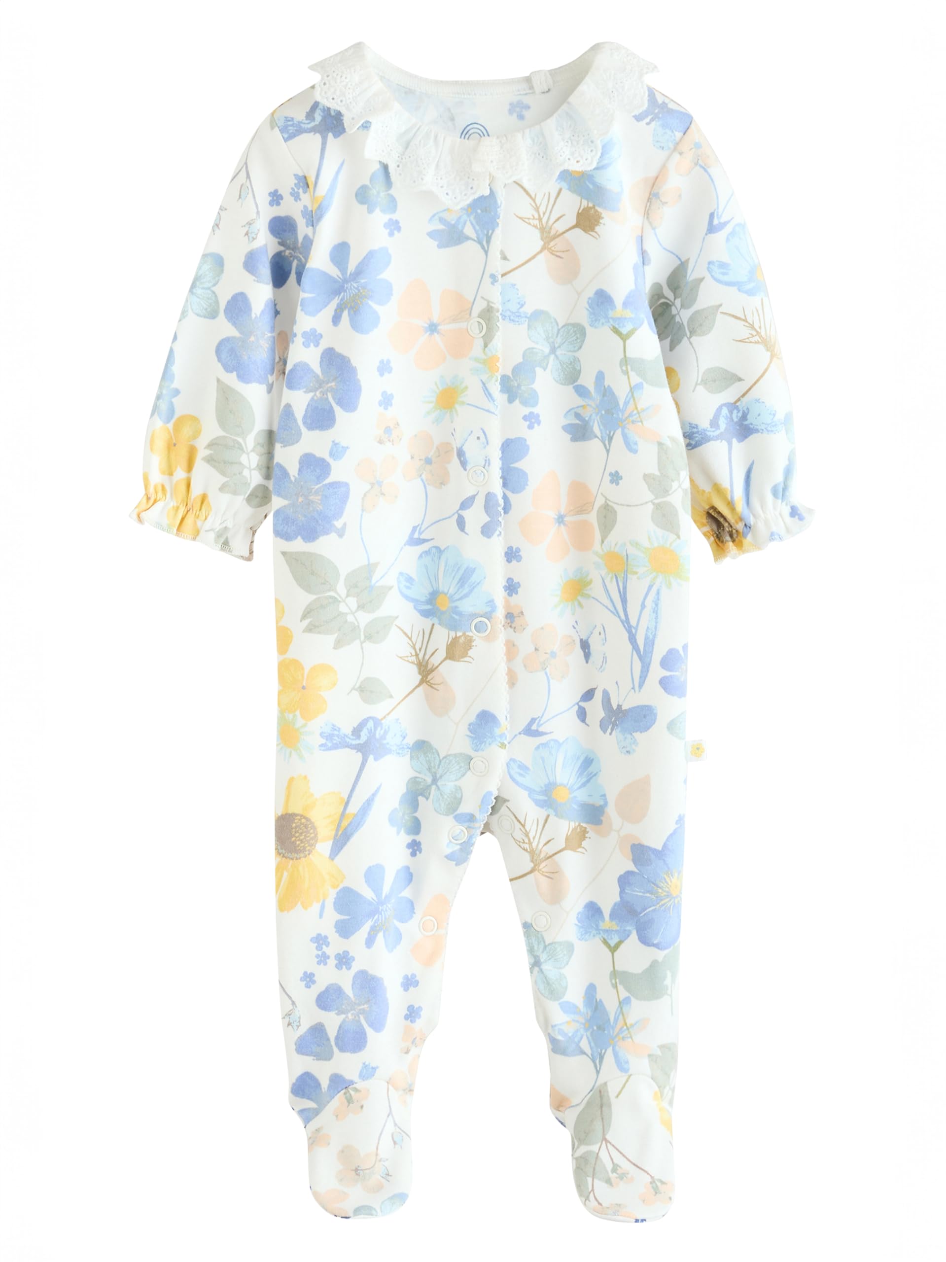 NEXT Bébé Fille Dors-Bien bébé à Fleurs avec col 100% Coton, Lot de 3