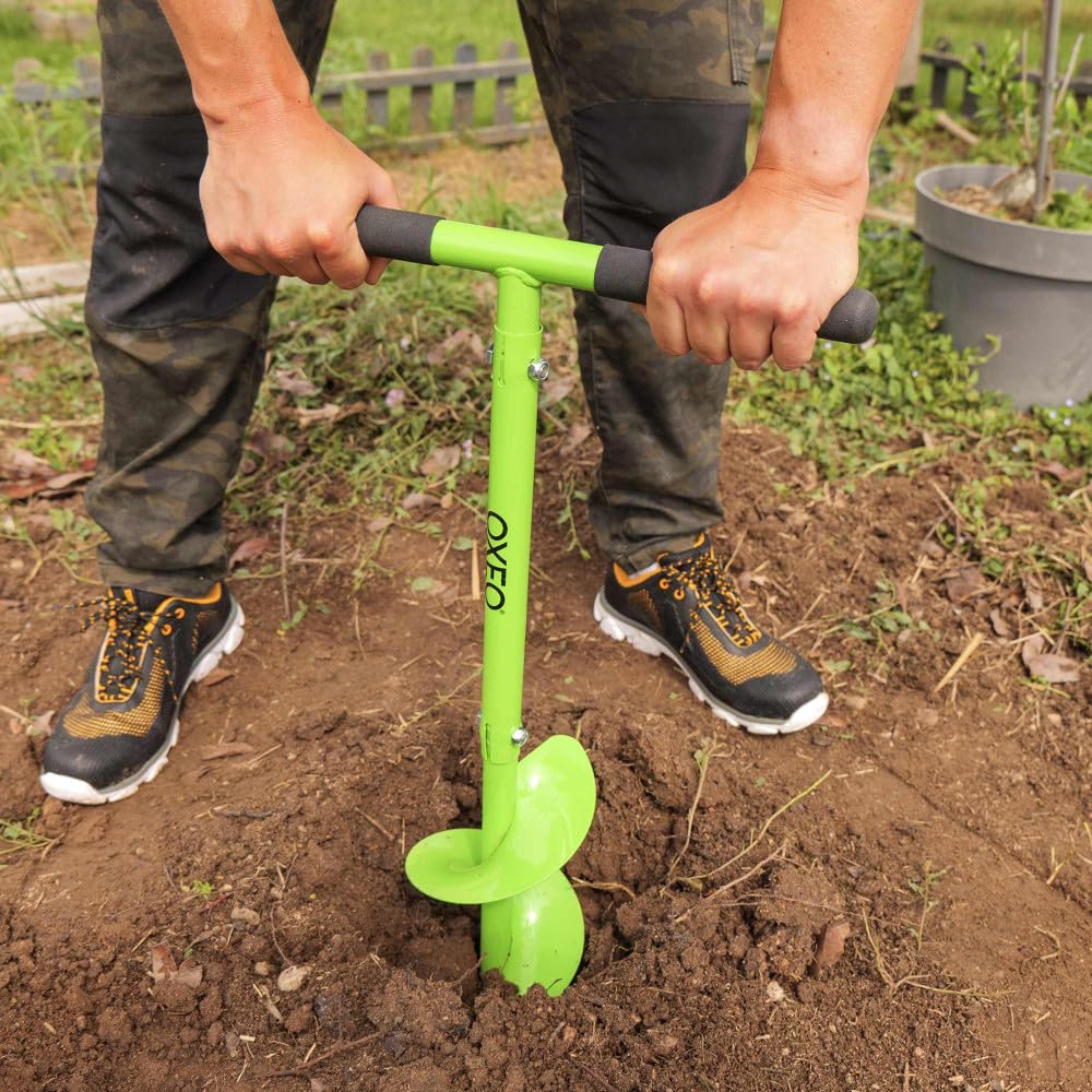 Tarière Manuelle diamètre 150mm - Poignée en caoutchouc - pour Creuser des Trous, Planter des Arbres et Installer des Clôtures