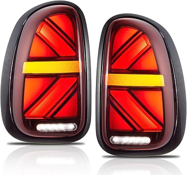 Tail Lights for Mini Cooper Countryman R60 2011 2012 2013 2014 2015 2016, Waterproof Easy Install Rear Light Assemblies Auto Parts Replacement,Red-Black