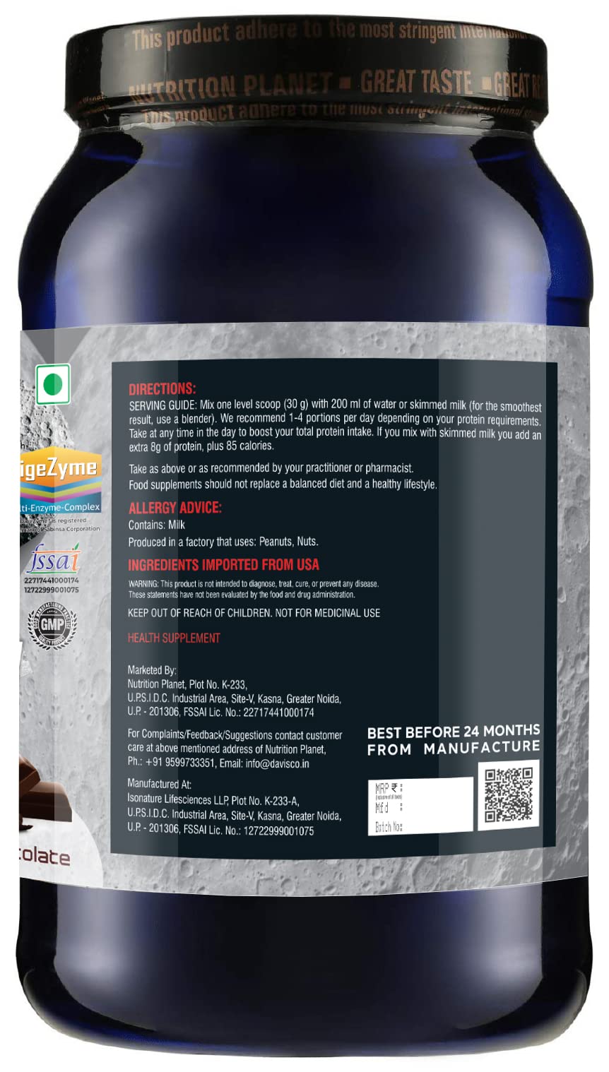 Nutrition Planet Davisco Whey Protein With Added DigeZyme®, Chocolate, 2 lbs 1