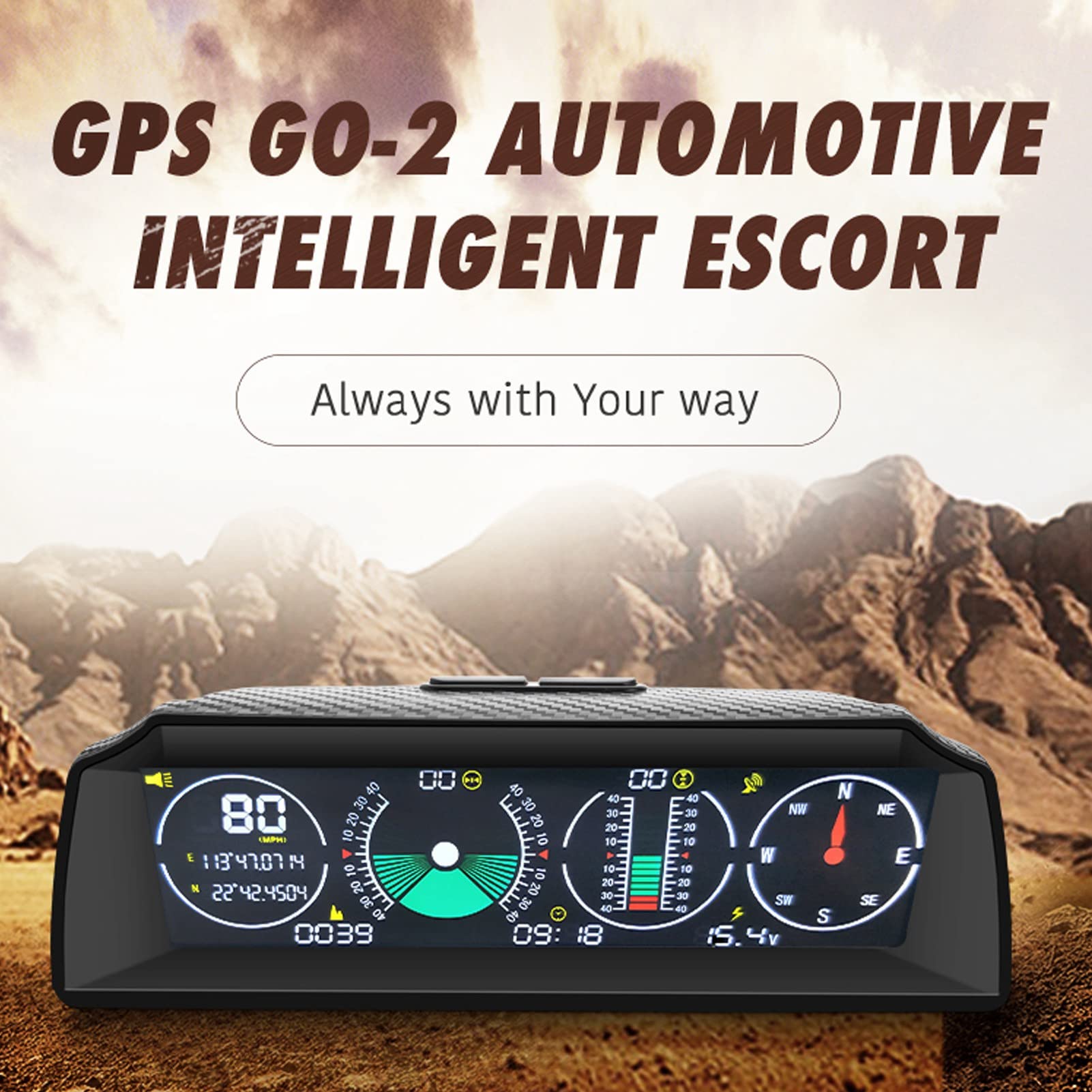 KIMISS Universal Smart Hud Display, ABS PC Car Escort GPS Satellite Speed ​​​​Time Speeding Alarm Funzione Display Bussola