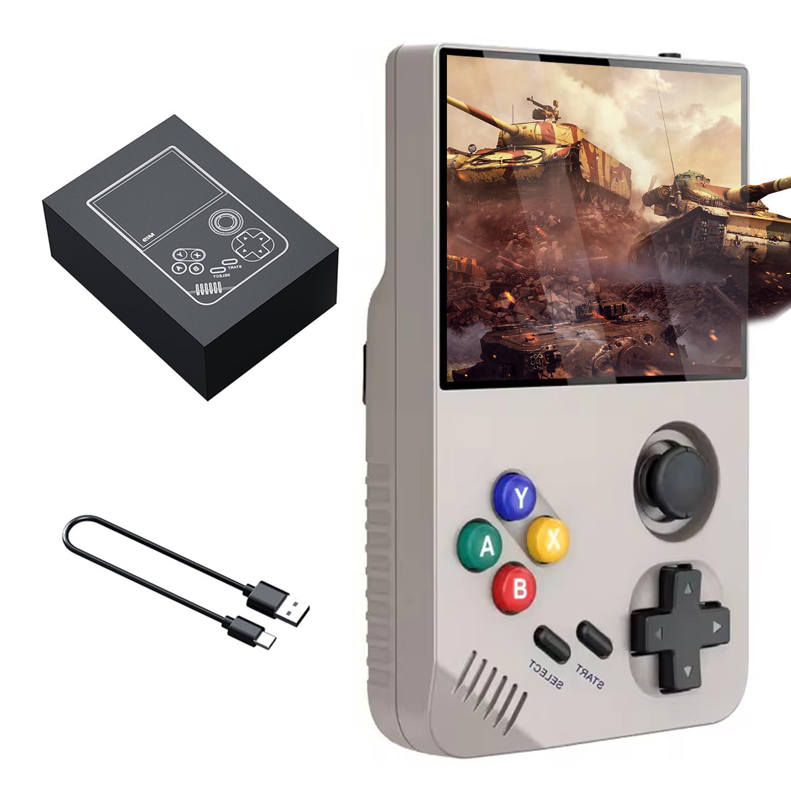 Console Portable M19 - 30000+ Jeux Rétro, 26 émulateurs, écran 3,5 Pouces HD, Batterie Longue Durée