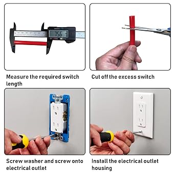 Electrical Outlet Box Extender Kit,Electrical Outlet Spacers, 60 Pack Electric Box Receptacle Extender Kit Include 30 Pieces Round Switch Spacers and 30 Screws for Fixing Outlets