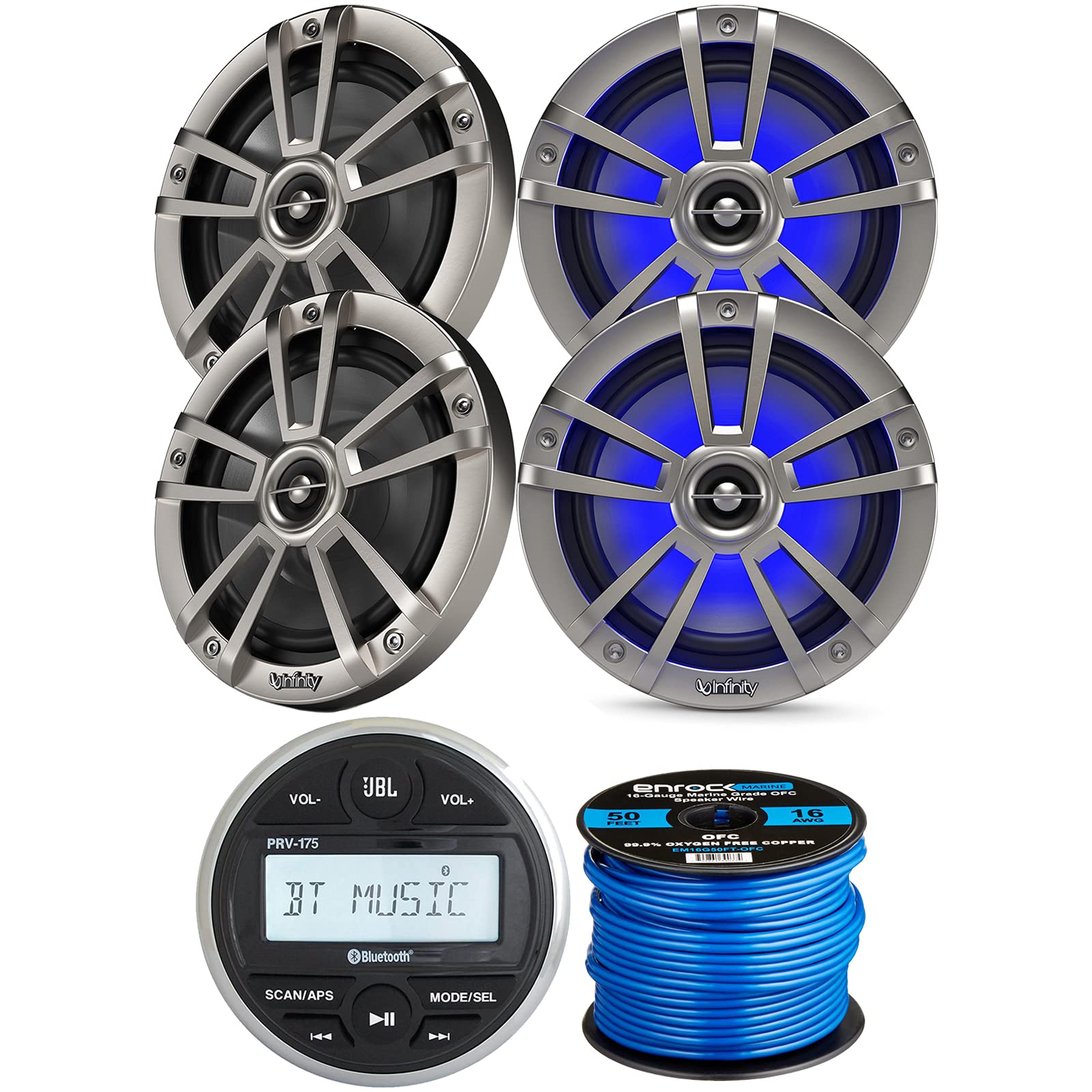 Amazon.com: JBL PRV-175 Marine Gauge Hole Mount USB Bluetooth AM