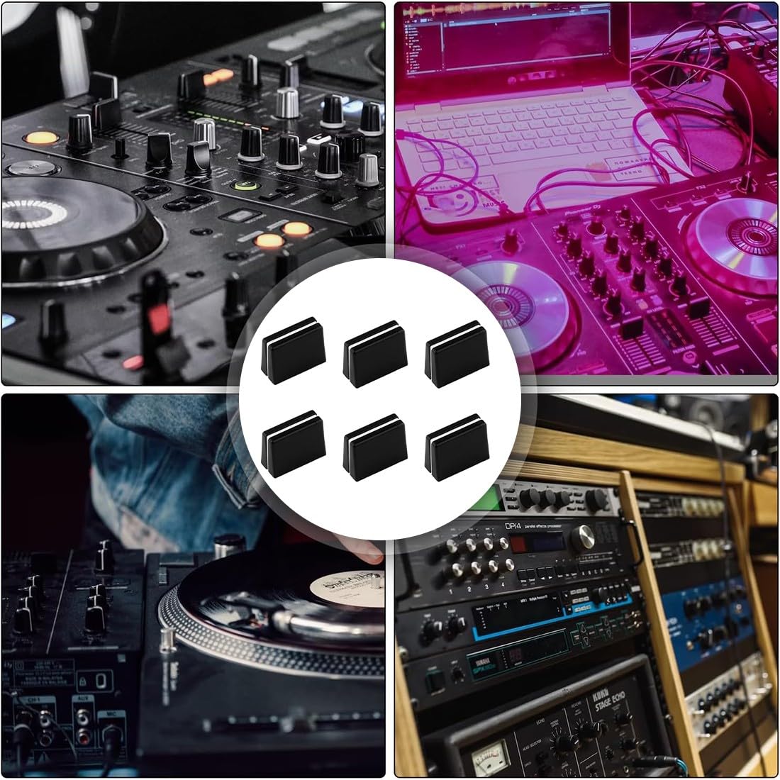 6 Capuchons de Fader pour Pioneer DJM,nstallation facile,Boutons de Fader Table de Mixage, Fader Caps Bouton Fader,pour Pioneer DJM350, 400, 500, 700, 750, 800, 850, 900NEXUS, 900SRT, 900NXS2, 2000