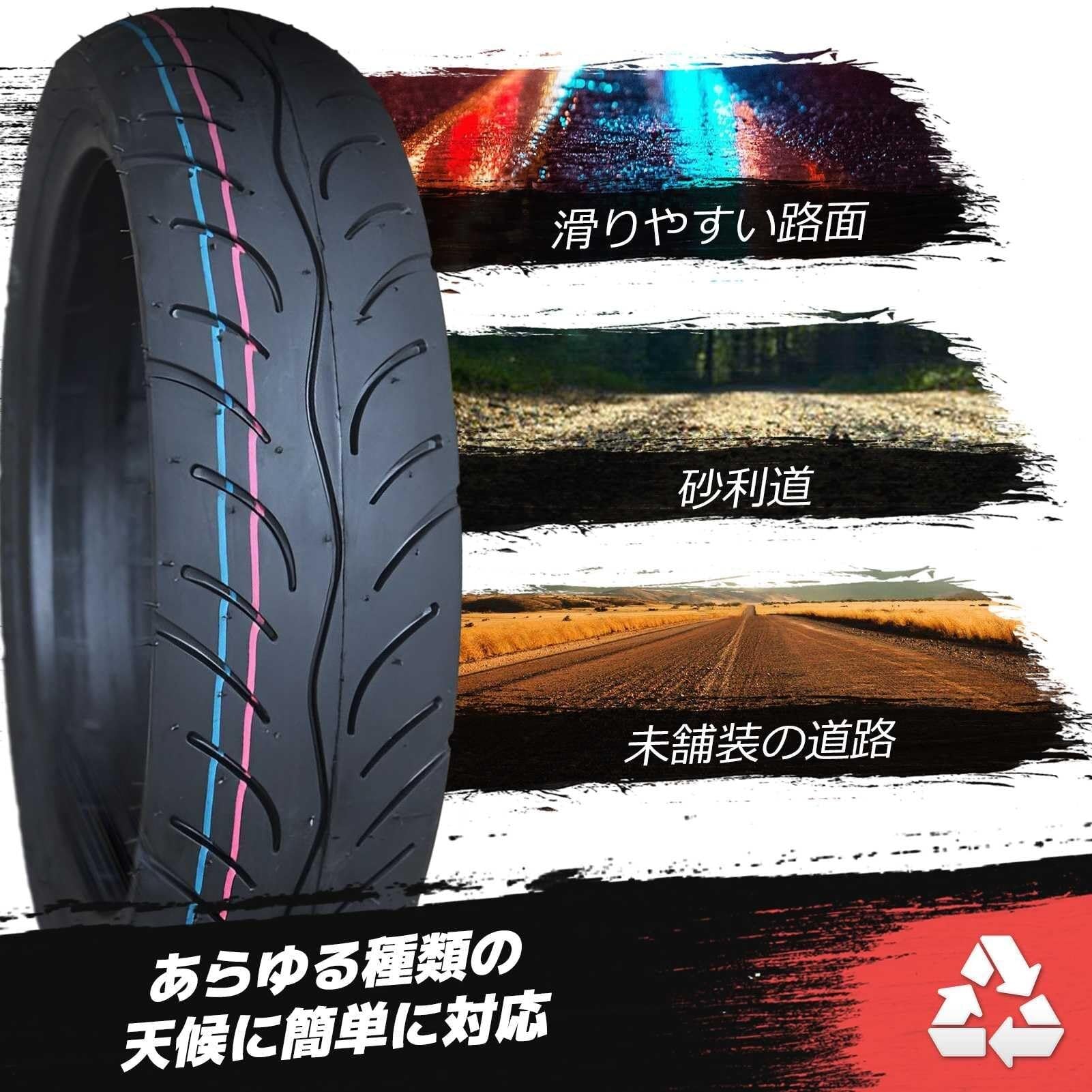 100/60-12 Opona Motocyklowa Bezdętkowa z Niskim Oporem Toczenia 100/60/12 Wytrzymała Przyczepność i 100 60 12 Opona Przeciwpoślizgowa na Koła Przednie i Tylne