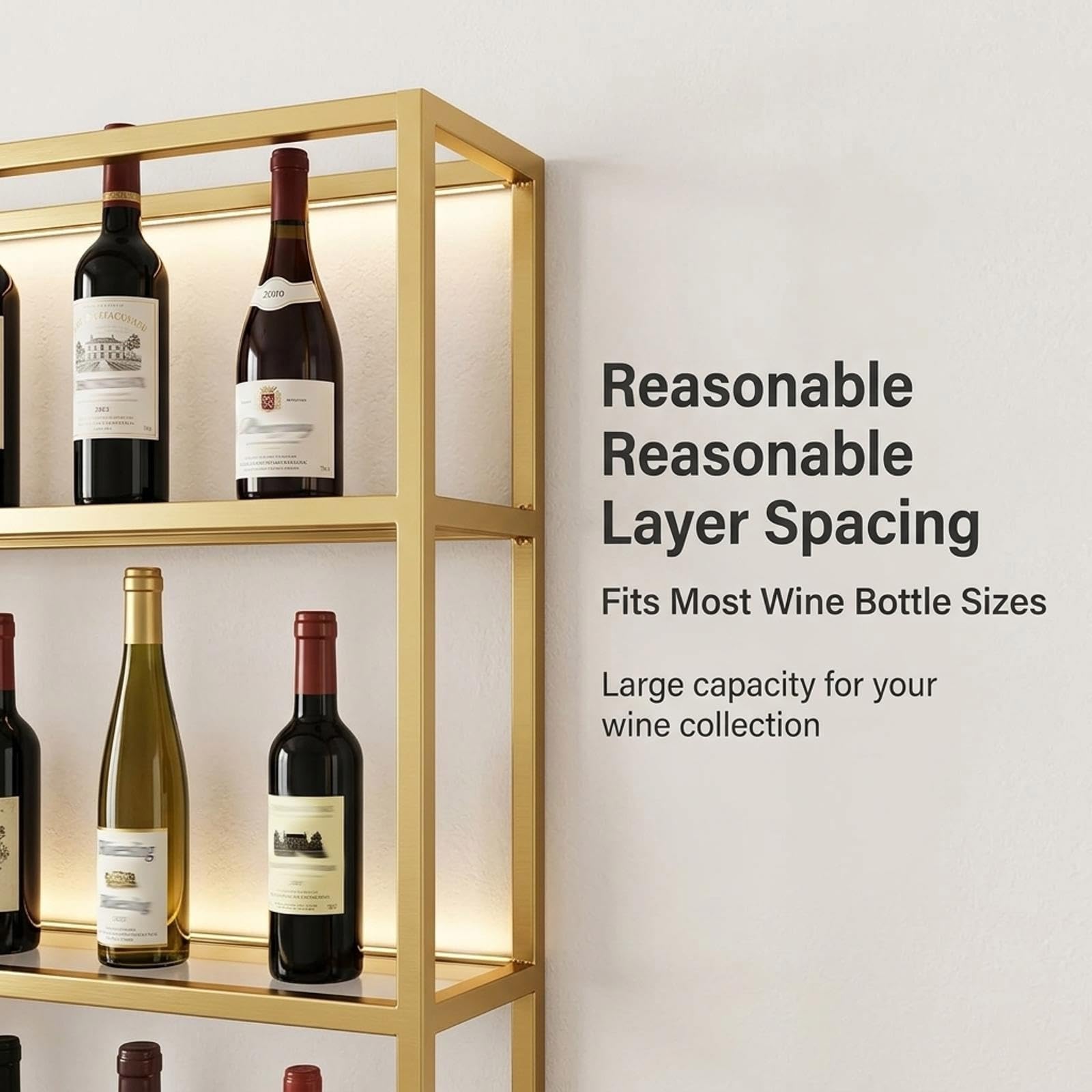Portabottiglie da Vino da Parete con Portabicchieri