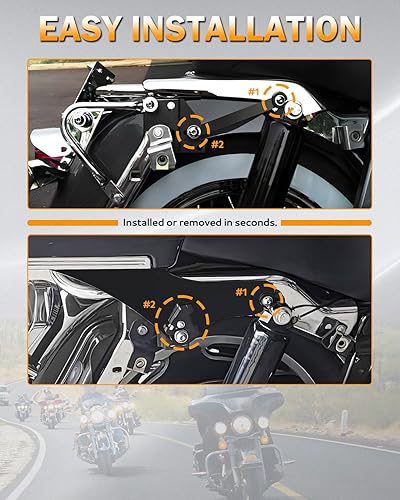 Miniatura 6 de PBYMT Portaequipajes desmontable compatible con Harley Davidson Touring Electra Glide Road King Road Glide Ultra Classic Chopped 1997-2008 (negro)