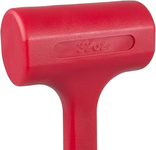 Miniatura 4 de Martillo de Golpe Muerto Premium de 2 libras (32 onzas) y mazo Unicast, color rojo neón Construcción moldeada duradera de una sola pieza, agarre a