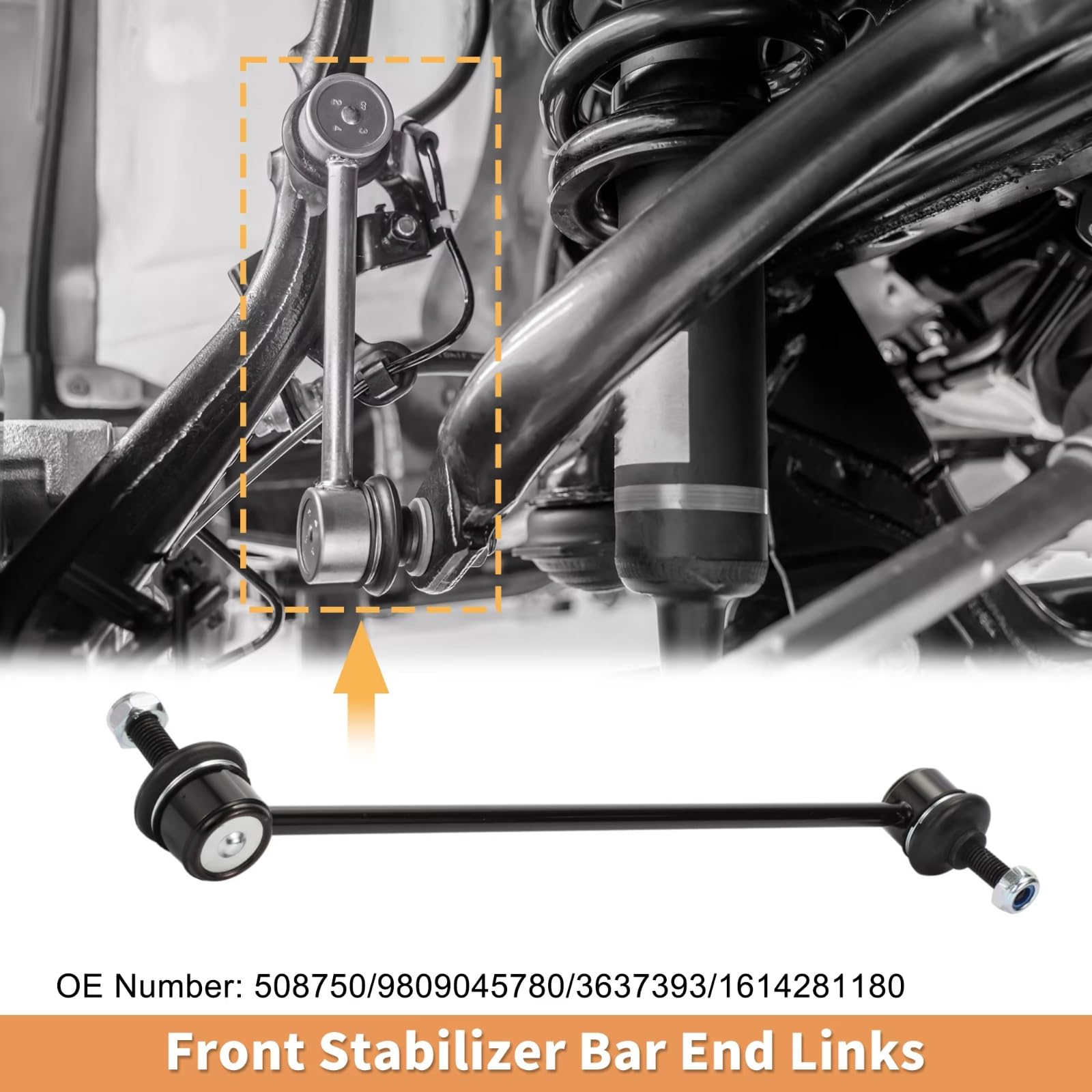 Bieletas de Barra estabilizadora Delantera (2 Unidades) Bieleta de Barra estabilizadora Delantera 9809045780 Compatible con Peugeot 3008 2009-2015 2016 2017 2018 2019 2021 para Peugeot 508 2020-2021