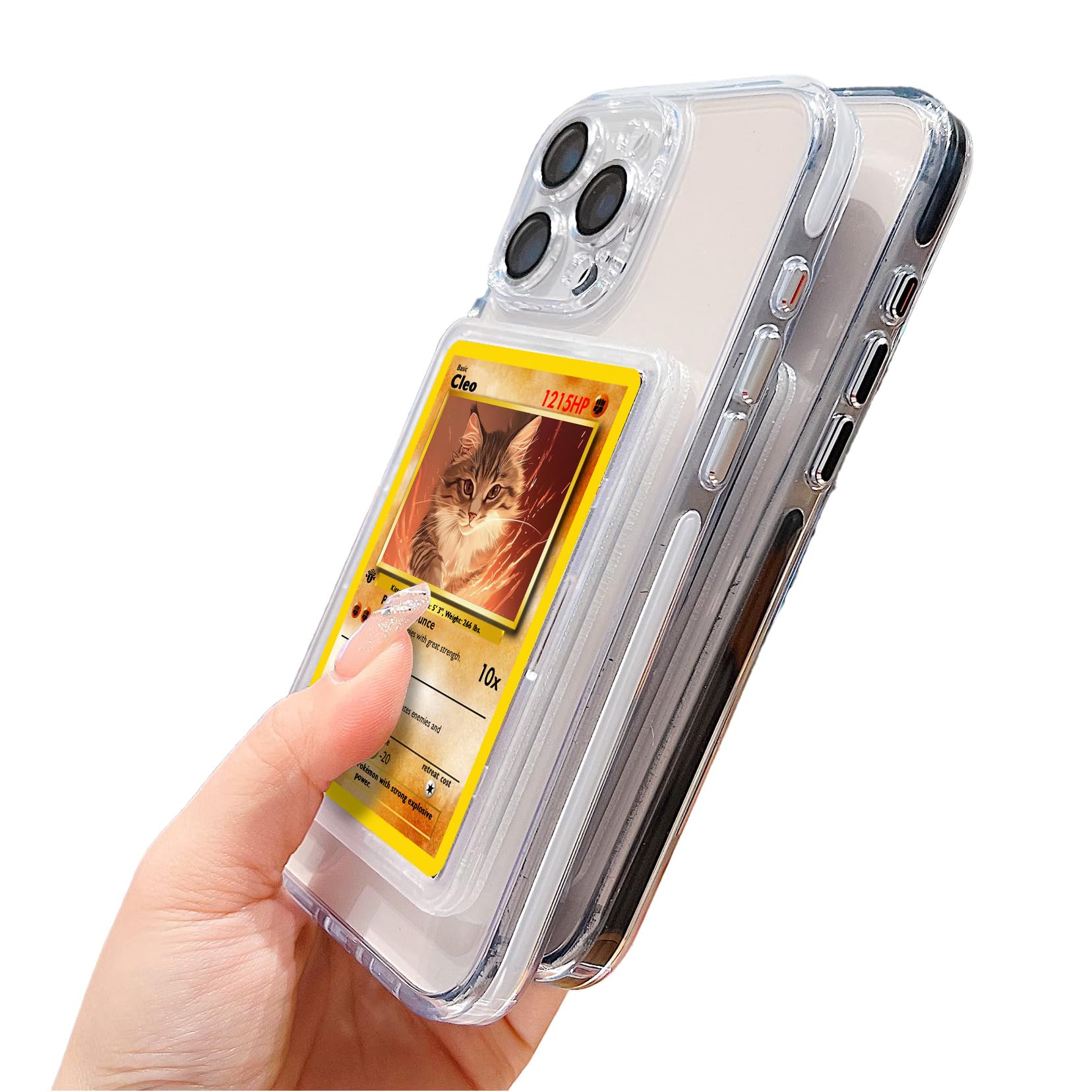 Amazon.com: Trading Card Display Phone Case for Magsafe Device | PTCG  Display Top Loaders & Sleeves | Compatible for PTCG Cards, Sports, One  Piece, Magic (Ice Crystal Series, Clear Black Edge, iPhone