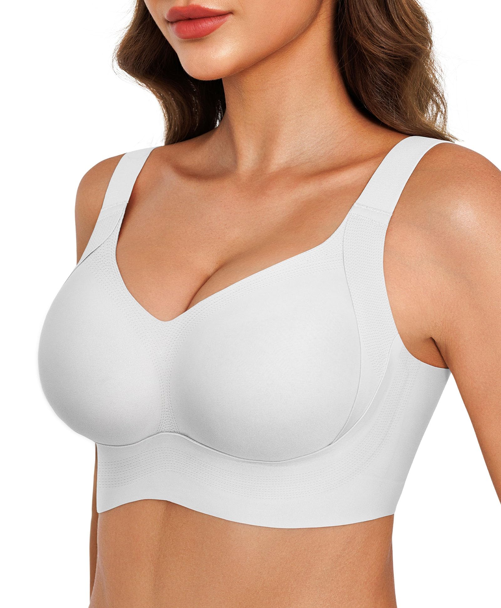 Popilush Bras for Women Wireless Seamless Push Up Bra No Underwire Comfy Supportive Tshirt Bralette