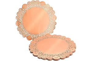 Juvale 100 Pack Rose Gold Doilies Paper Lace Placemats