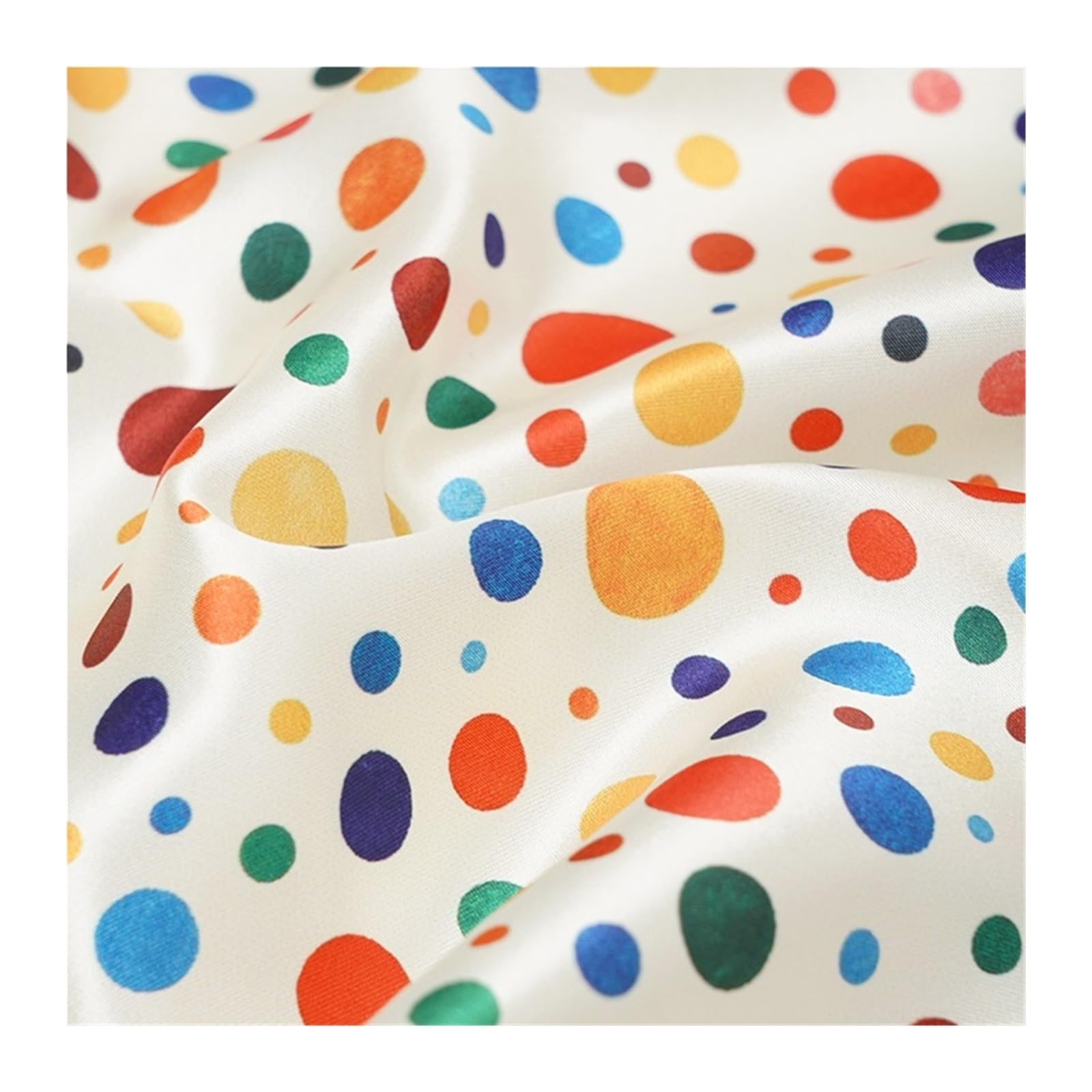 Tela de lunares Tela satinada suave y transpirable con estampado de puntos for vestidos, faldas tirantes, ropa for niños, pijamas, materiales costura DIY, 0,5 m/1m/5m(Color2,500x150cm)
