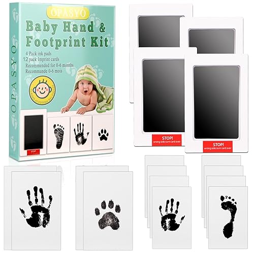 OPASYO 4 Pack Baby Footprint Kit & Dog Paw Print