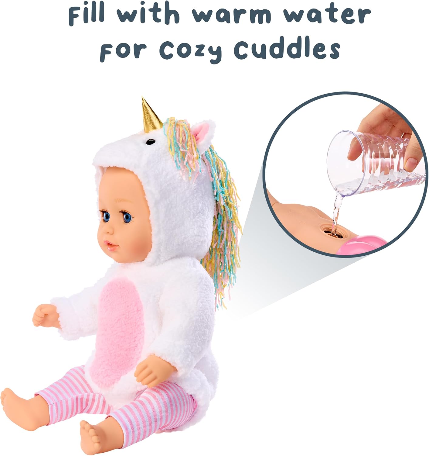 Baby Born My Unicorn Baby Doll Annabell - Plush Unicorn Onesie, Blue Eyes: Realistic Features for Kids Ages 3 & Up, Soothes & Comforts, Eyes Open & Close