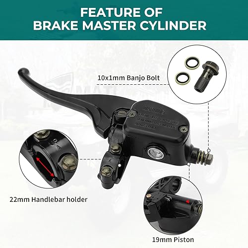 Miniatura 3 de Cilindro maestro de freno delantero izquierdo y trasero para Polaris Magnum 325 330 500 ATV PRO 500 4X4 PPS Scrambler 500 Trail Blazer 250 330 400