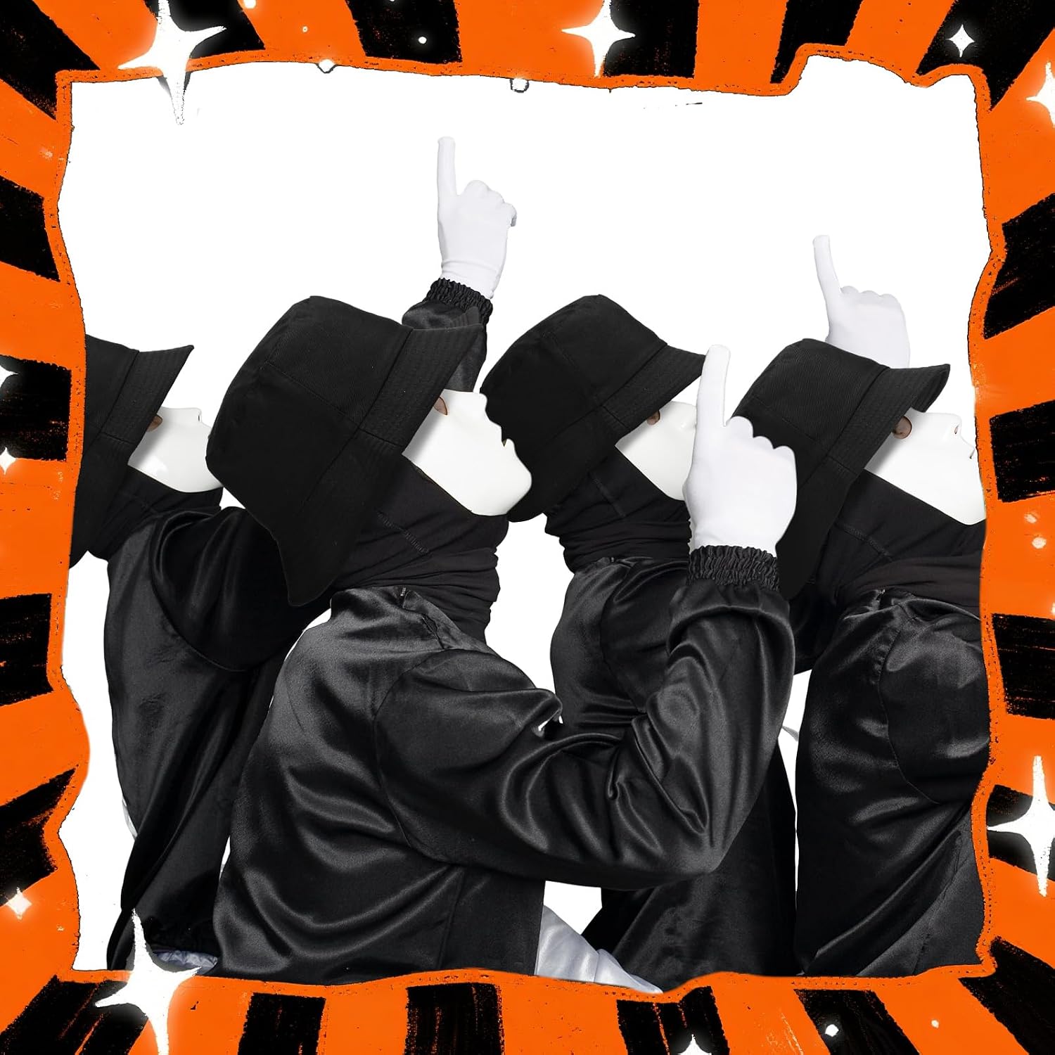 Shyyween 9 Pcs Halloween Masked Dance Troupe Costume Accessories