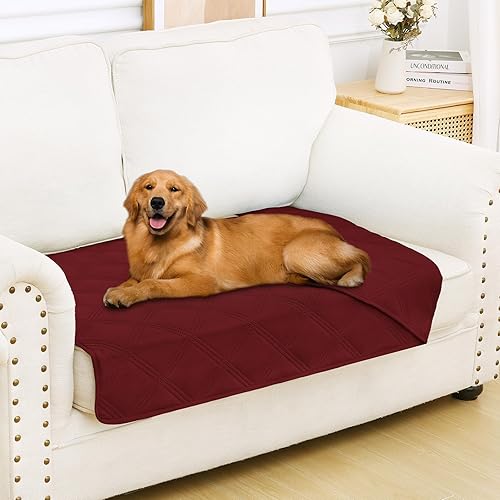 Miniatura 43 de Smiry Manta Impermeable para Cama de Perro 30x70, Manta Suave Reversible para Mascotas, Cubierta Lavable a Prueba de Fugas para Sofá de Gatos y Azul