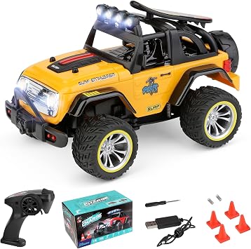 WLtoys 32221 1/32 RC Crawler, 25km/h Brushed 2WD with 2.4GHz Remote, All-Terrain TPR Tires RC Car Gift