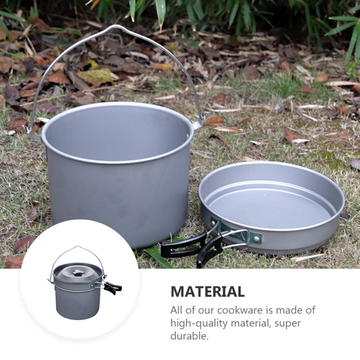 Juego de Ollas para Acampar de Aluminio para 5-6 Personas