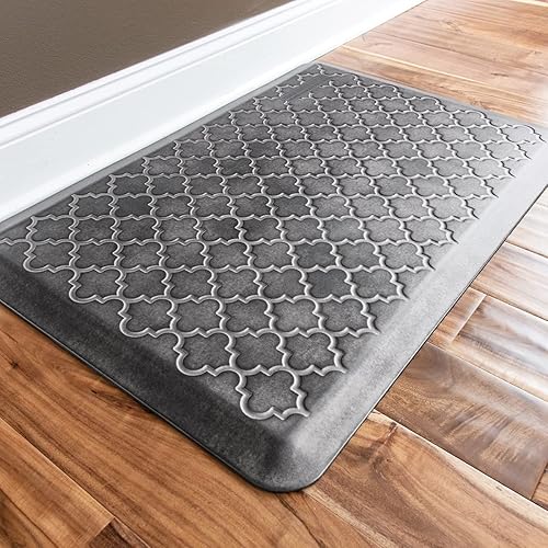 Miniatura 3 de WellnessMats Trellis Collection - Tapete antifatiga para el suelo, ónix, 36 x 24 x  pulgadas, de poliuretano, almohadilla de soporte ergonómica para