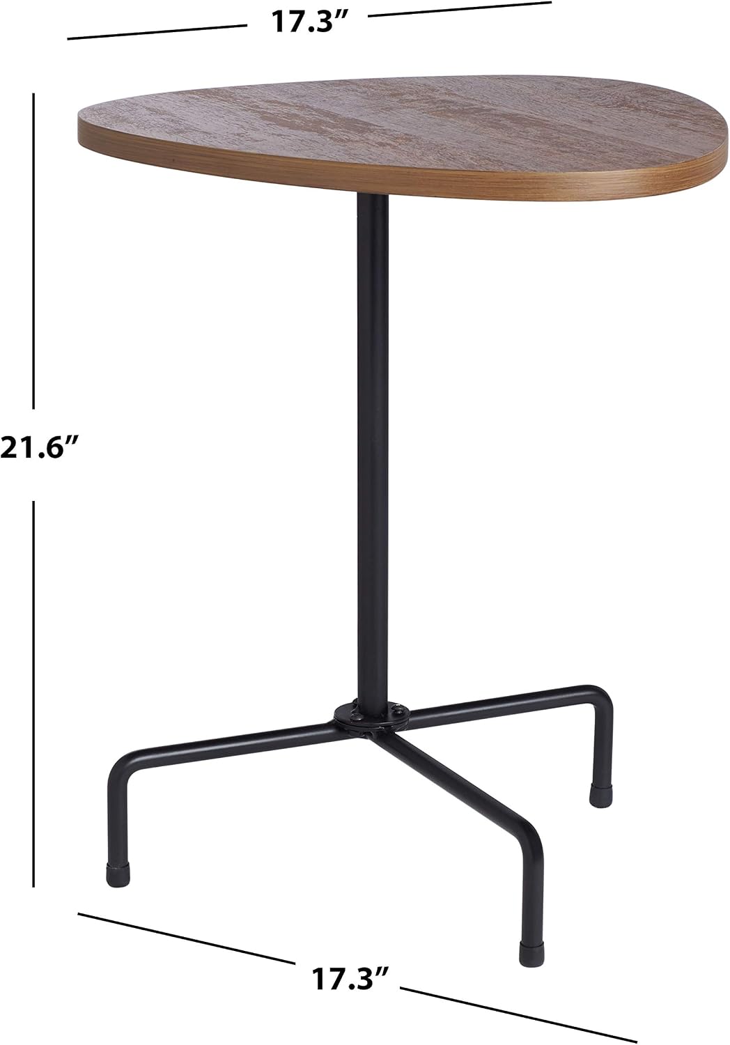 Safavieh Home Berlin Walnut and Black Tripod Side Table