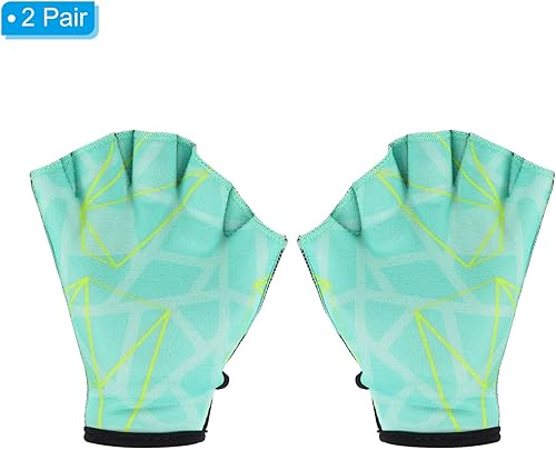 Miniatura 3 de PATIKIL Guantes acuáticos de natación guantes de natación con malla de impresión de resistencia al agua accesorios de entrenamiento para natación y