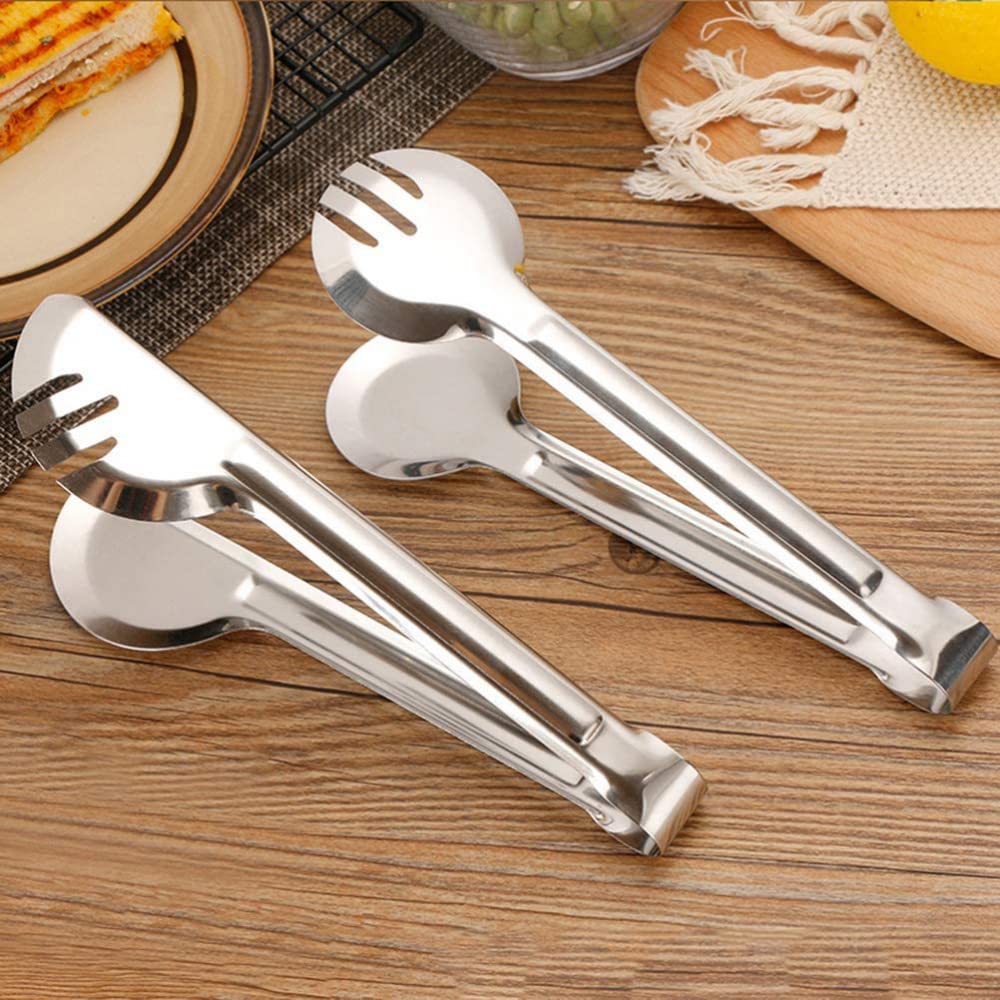 Pinze in acciaio inox, per barbecue, insalata, bistecca, antiscivolo, utensili da cucina per buffet