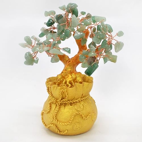 Miniatura 2 de Árbol de gemas de cuarzo rosa natural, árbol de cristal de energía positiva, estatua de Feng Shui, bolsa del tesoro, árbol de chakras manual,