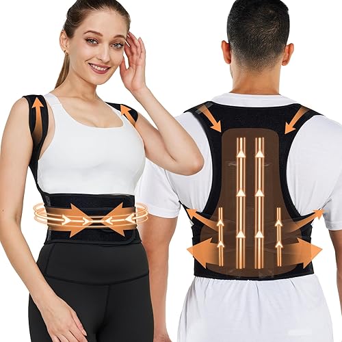Back Brace, Posture Corrector for Women and Men,Scoliosis and Hunchback Correction,Brace for Upper and Lower Back,Relieve Back Pain,Comfortable and Effective (Large)