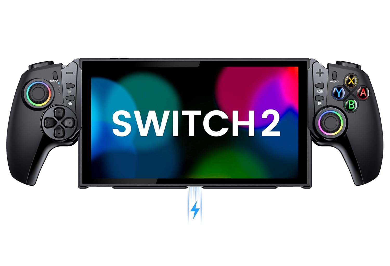 OKETY Controller for Switch 2 with Hall Effect Joysticks/Hall Triggers, Ergonomic Grip & Built-in Kickstand -Turbo/Macro/6 Game Card Slot | Compatible with Switch 2 Only