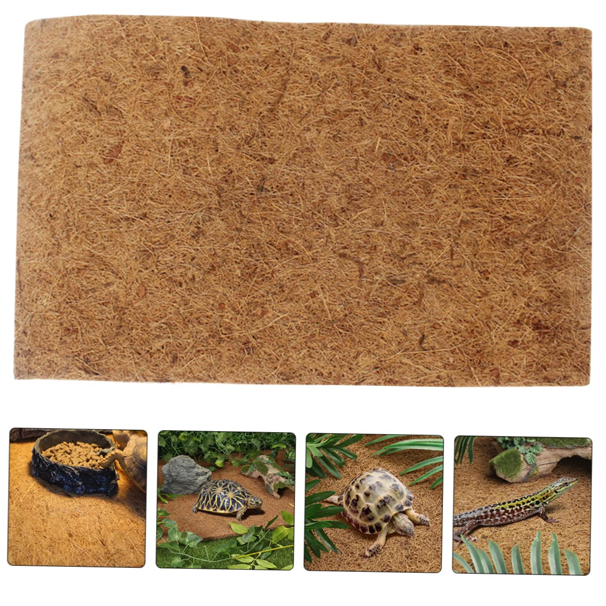 POPETPOP Alfombra en Contenedores Transparentes para Terrario de Reptiles de Fibra Natural Estera para Tortugas y Reptiles y Fácil Limpieza Recogida de Desechos