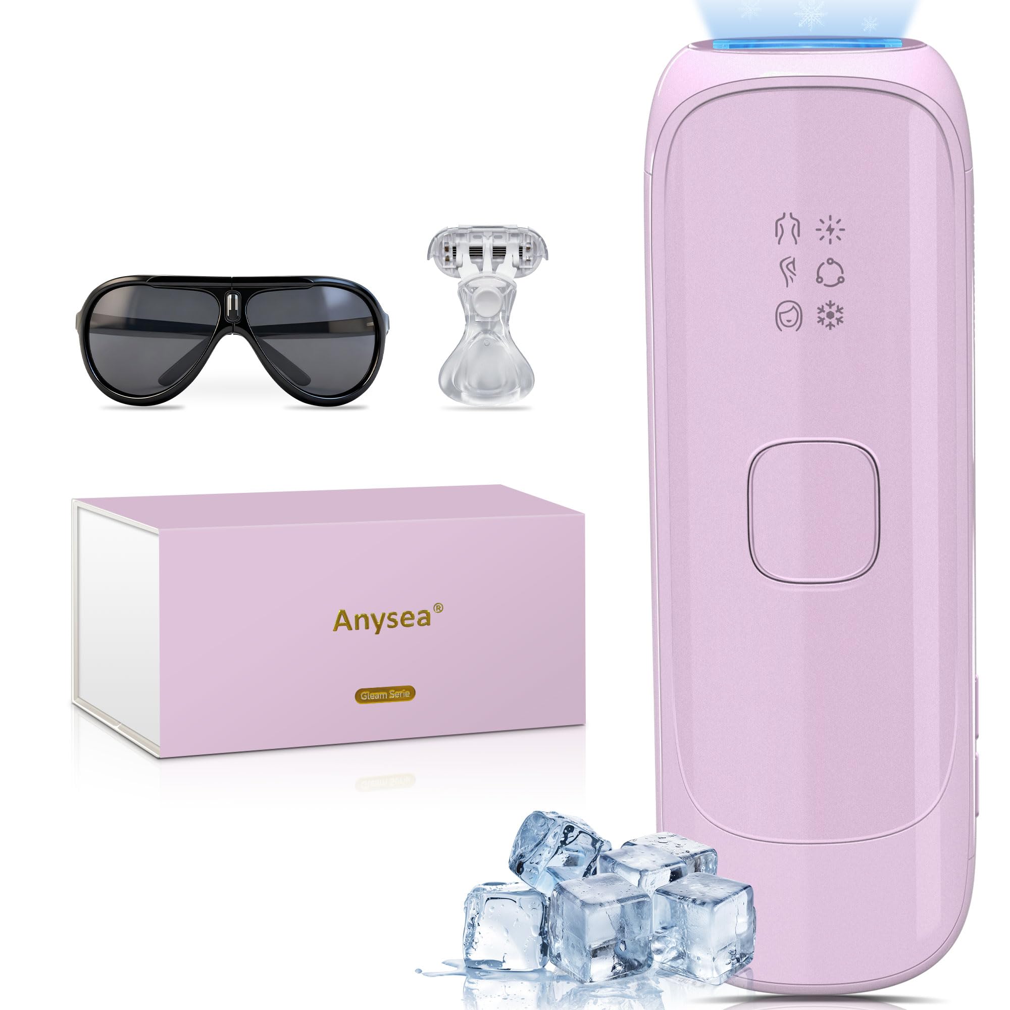 Épilateur à Lumière Pulsée Anysea avec Refroidissement Saphir - 3 Modes pour Tout le Corps