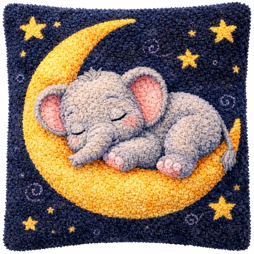 YOOTOM Kit gancio a scatto per adulti, kit di federe per cuscino con gnomo e gancio fai da te,kit per ricamo a punto croce, kit per la creazione di cuscini,Christmas Latch Hook Pillowcase Kits 43x43cm