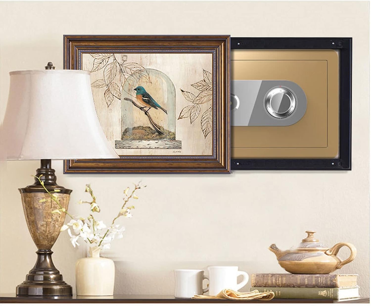 Safe Wall Or Floor Mounted Mechanical Password Key Lock Steel Money for Home Office Cash Use Storage Jewelry Documents Valuables