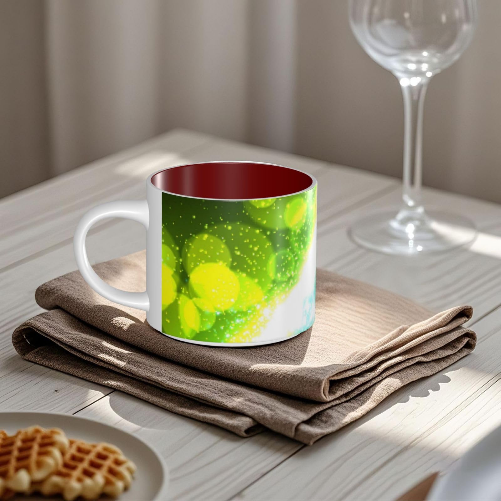 Tazza di caffè di ceramica di grande capacità stampata palla di calcio fresco